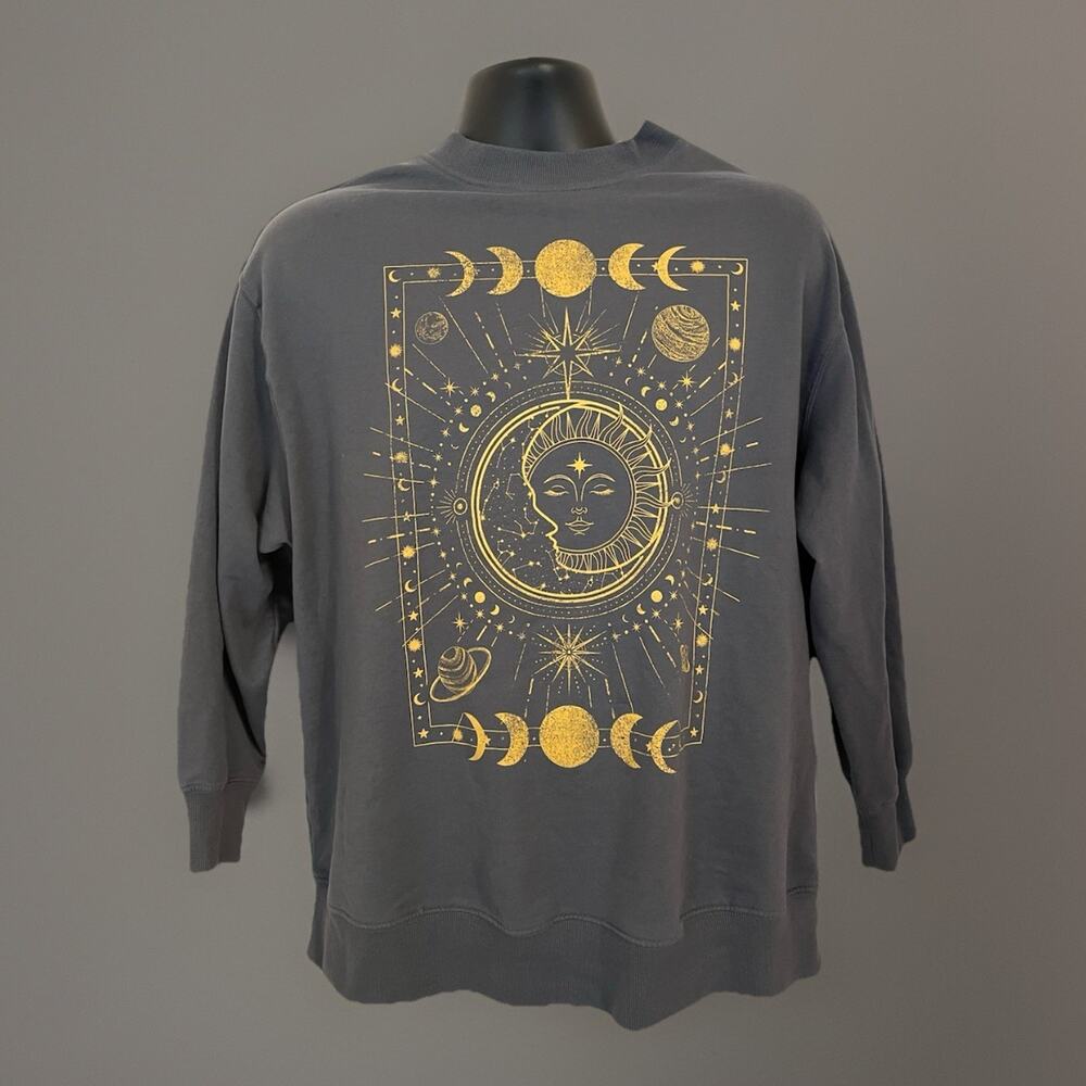 REBELLIOUS ONE Celestial Sweatshirt Sun Star Moon Planet Eclipse Tarot Plus 1X